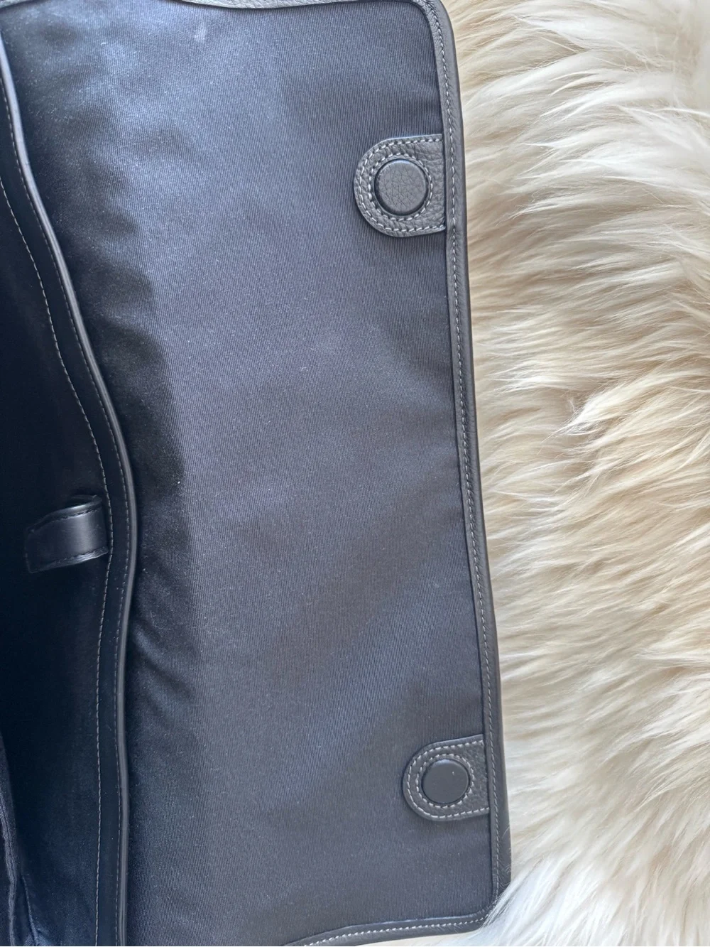 Coach Black Leather portfolio Briefcase with Detachable Strap